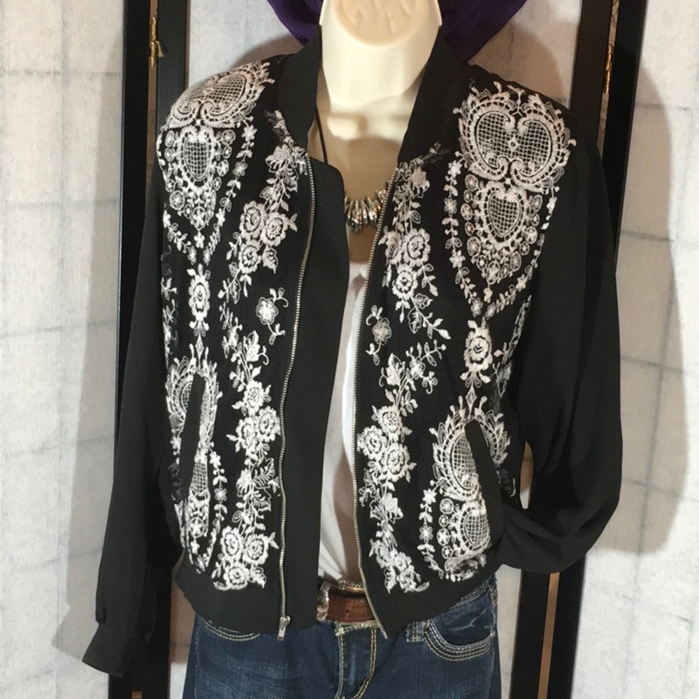 Society Girl embroidered bomber jacket